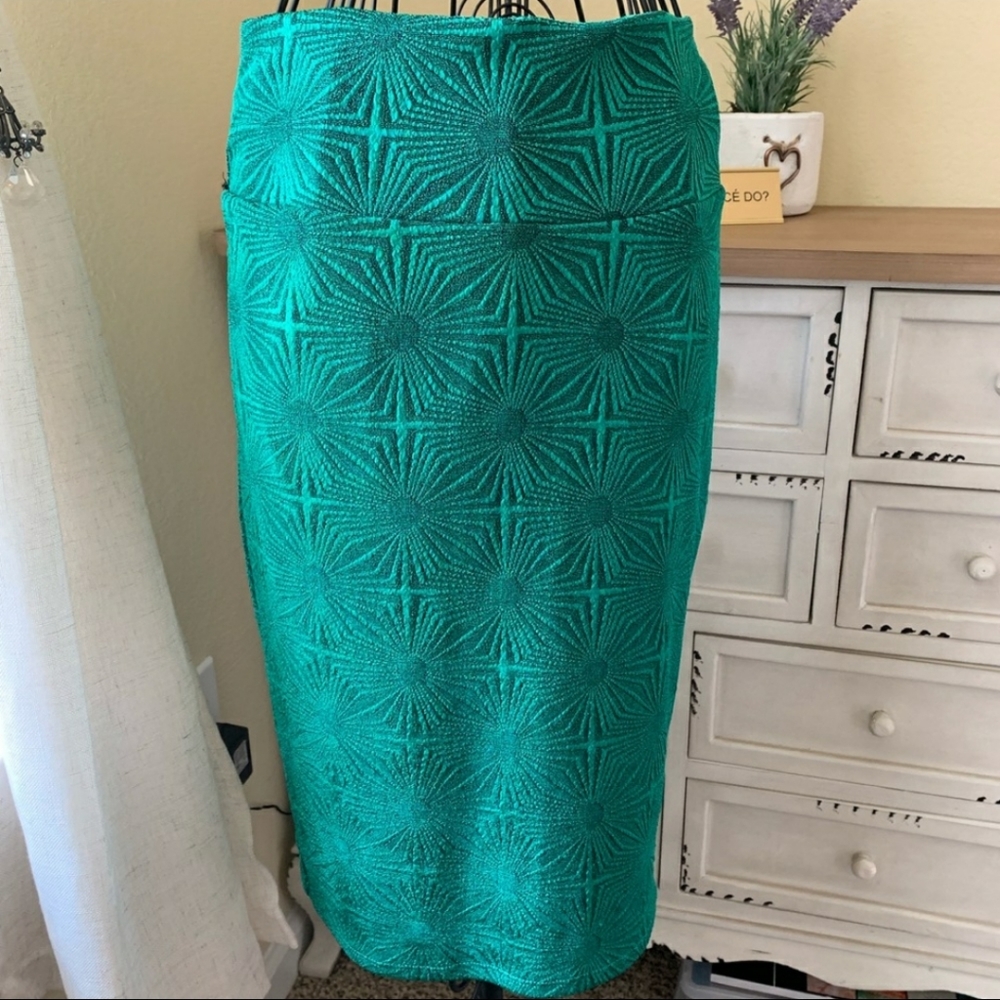 Green and Black LuLaRue Pencil Skirt Sz. Small